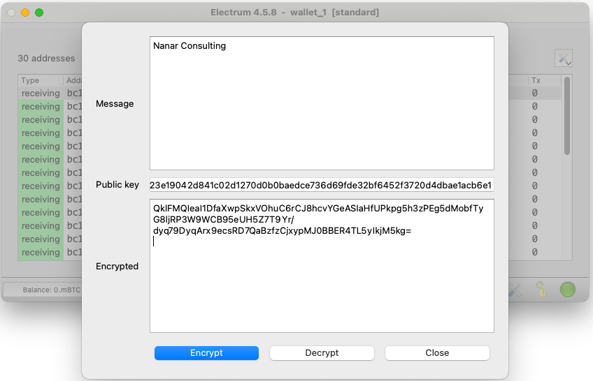 The original message is revealed after successful decryption.